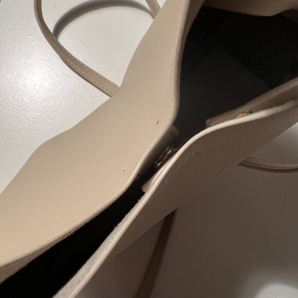 Zara women's small shoulder bag soft cream leather PU, used in good condition - Picture 6 of 6